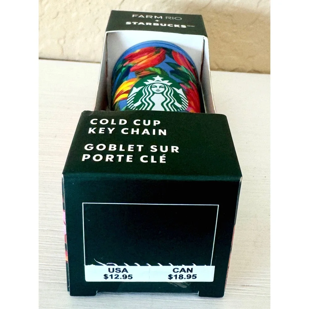 Starbucks x FARM Rio‎ Cold Cup Keychain Tropical Floral 2025 Limited Edition